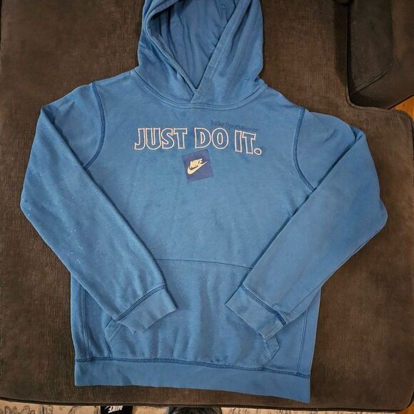 Nike boy's  Blue Pullover Sportswear Hoodie Size XL - Picture 5 of 8